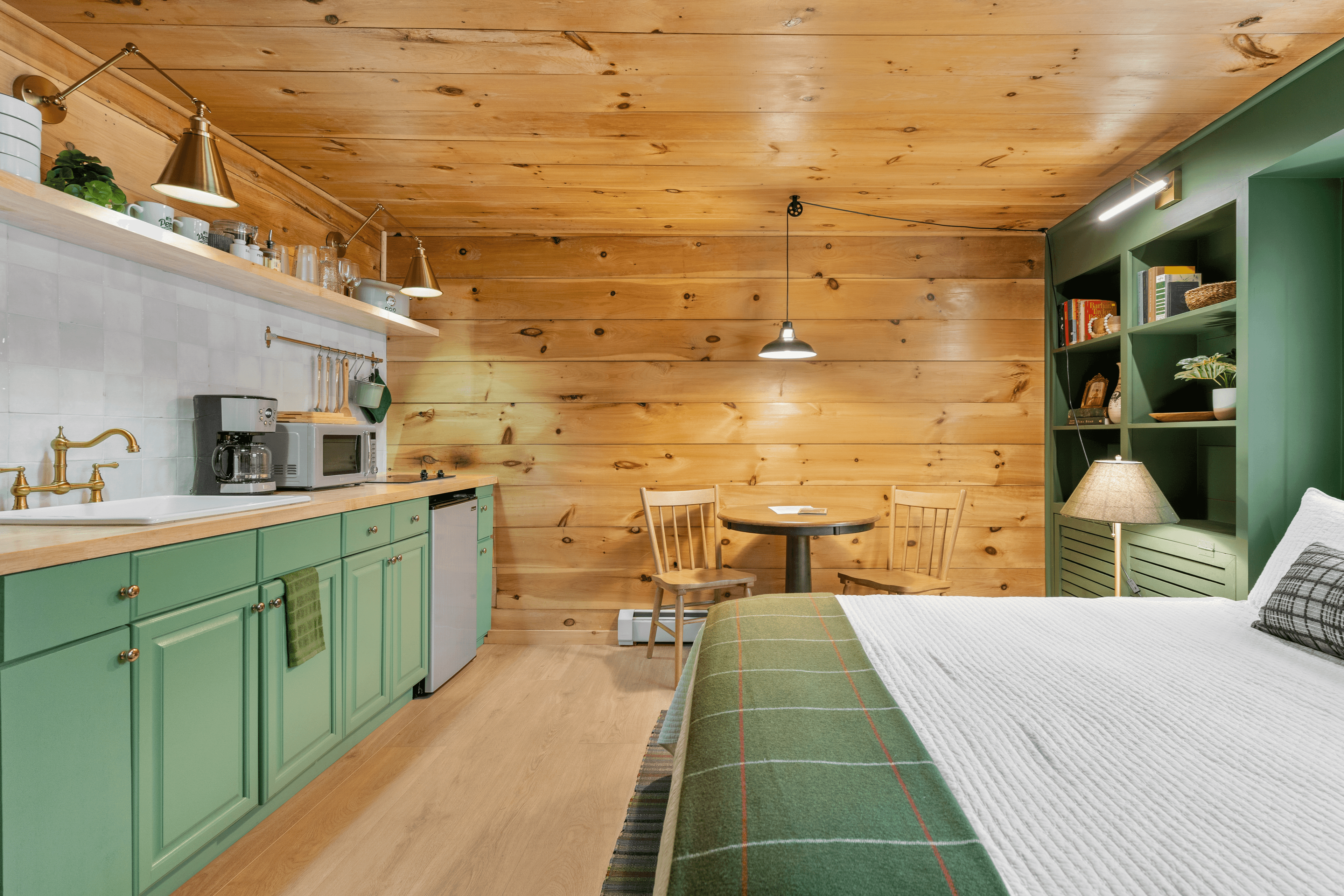 Bed with a kitchen